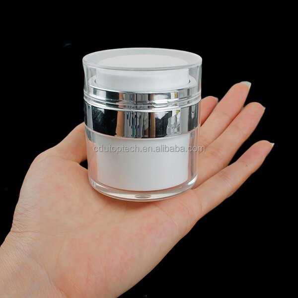 Airless Pump Jar Manufacturer - 15ml-50ml White Cosmetic Container Empty with Lids