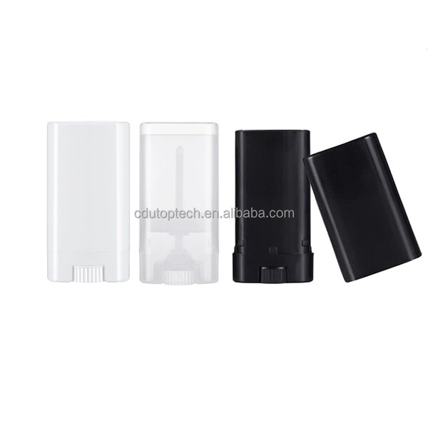 Solid Perfume Containers Manufacturer - Stock Black White Plastic DIY Oval Lipstick Tube