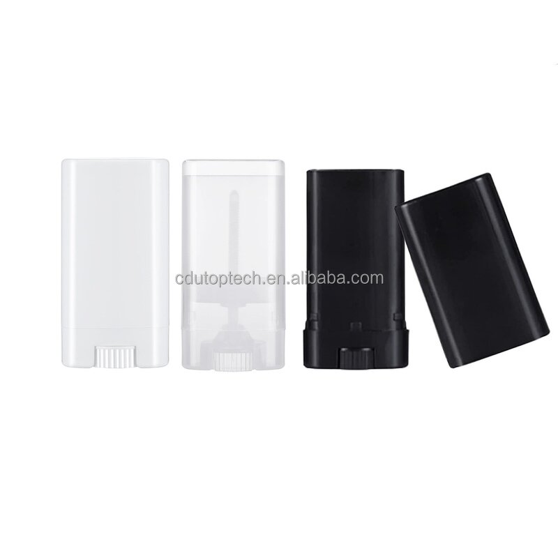 Solid Perfume Containers Manufacturer - Stock Black White Plastic DIY Oval Lipstick Tube