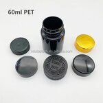 Medicine Supplement Bottle Factory - 60ml 2oz PET Amber Black Child Proof Cap Screw