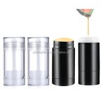 Deodorant Container Supplier - 50ml-75ml Round Clear Black AS Plastic Empty Stick