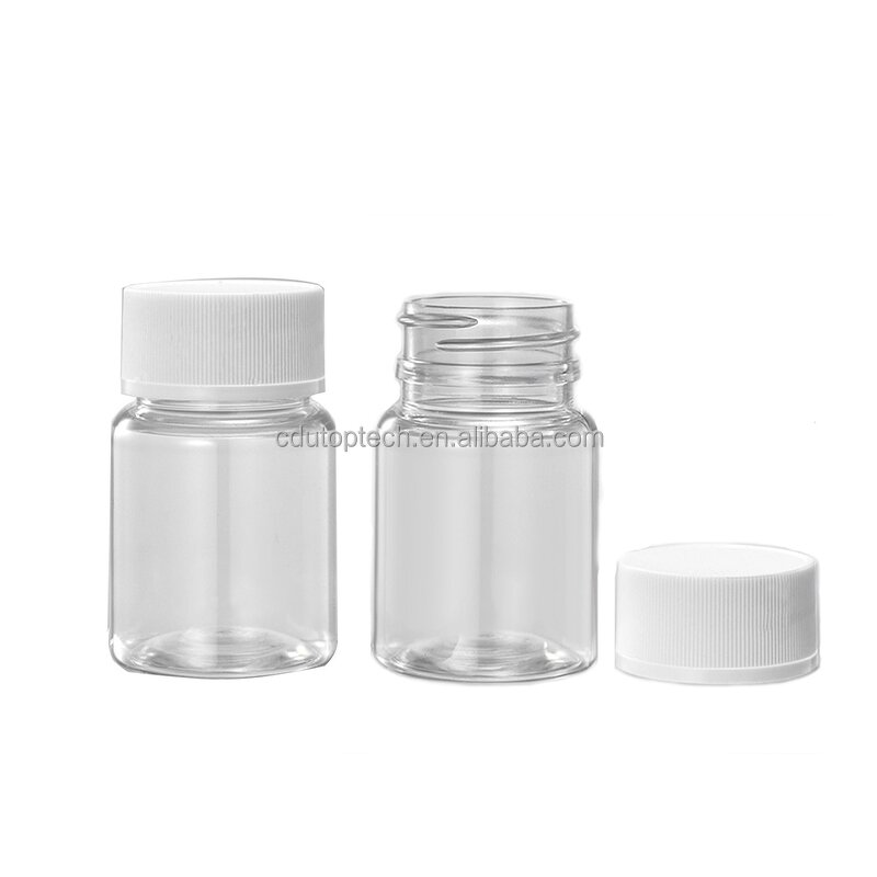 Powder Medicine Bottles Manufacturer - 20ml Solid White Clear Empty Plastic Pill Container