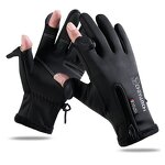 SBR Fishing Gloves Factory - Waterproof 2 Cut Fingers Anti Slip Flexible Touchscreen Fleece