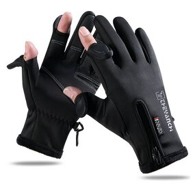 SBR Fishing Gloves Factory - Waterproof 2 Cut Fingers Anti Slip Flexible Touchscreen Fleece