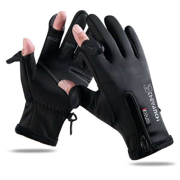 SBR Fishing Gloves Factory - Waterproof 2 Cut Fingers Anti Slip Flexible Touchscreen Fleece