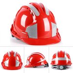 Safety Helmet Supplier - Industrial V Type 4 Suspension Points Slotted ABS Reflective
