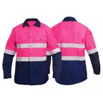 Hi Vis Work Shirt Supplier - 100% Cotton High Reflective Mining Mechanic Construction Yellow