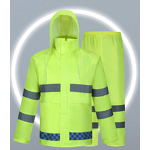 Safety Rain Jacket Supplier - Green Oxford Cloth Hi Visibility Reflect Hood Custom Logo