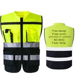 Mesh Safety Vest Supplier - Customized LOGO Breathable Multi-pocket Traffic Fabric