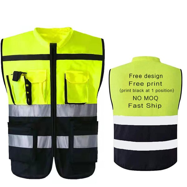 Mesh Safety Vest Supplier - Customized LOGO Breathable Multi-pocket Traffic Fabric