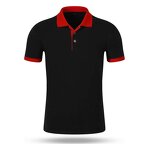 Promotional Polo Shirt Factory - Custom Unisex Men's Black Red Collar Bulk Short-sleeved