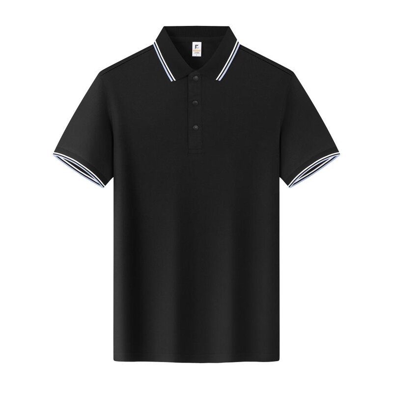 Polo Shirt with Button Factory - Custom Logo Pure Cotton Pique Short Sleeve Corporate Culture