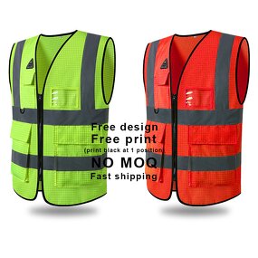High Vis Reflective Vest Supplier - Breathable Fabric Multi-pocket Traffic Gas Station Work