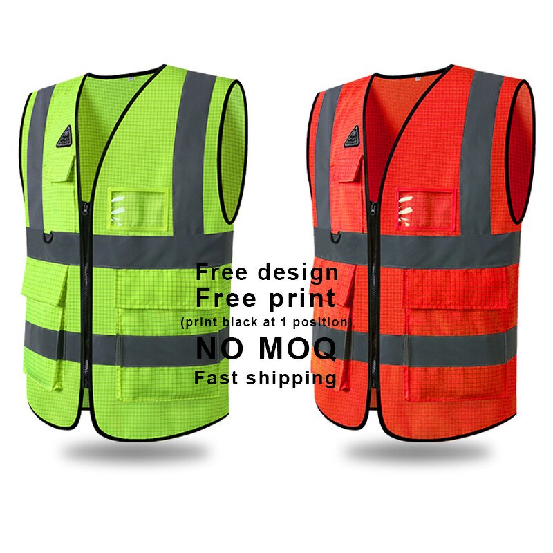 High Vis Reflective Vest Supplier - Breathable Fabric Multi-pocket Traffic Gas Station Work