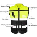 Mesh Safety Vest Supplier - Customized LOGO Breathable Multi-pocket Traffic Fabric