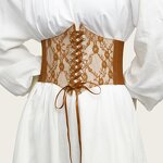 Lace Strap Leather Waist Cincher Manufacturer - Custom Retro Style