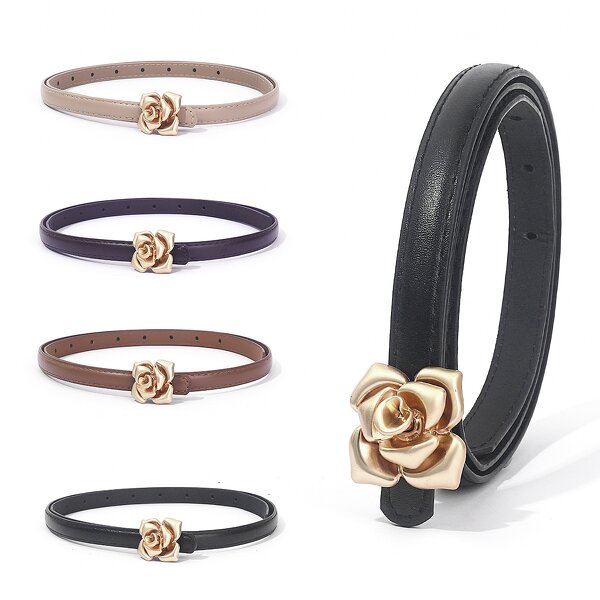 Rose Flower Buckle Thin Belt Manufacturer - Bulk PU Slimming Belt