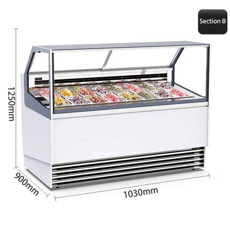 Ice Cream Showcase Factory - Commercial Air Cooled Glass Door Display Refrigerators