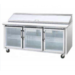 Sandwich Prep Table Supplier - Commercial 3 Doors Stainless Steel Salad Display Fridge