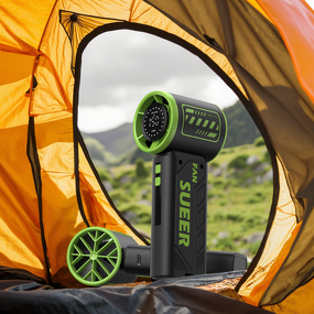 Camping Fan Factory - OEM/ODM Electric Ventilation Blue Camping Fan Transparent