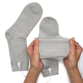 Conductive Massage Socks Supplier - Silver with Adapter Lead Wires