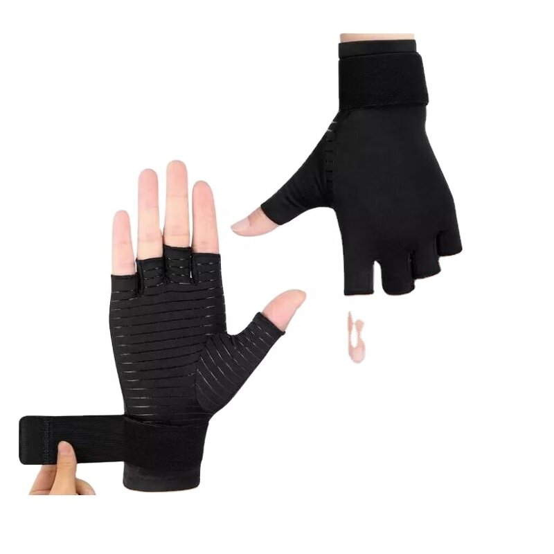 Arthritis Gloves Factory - Cotton Spandex Half Finger Anti Slip
