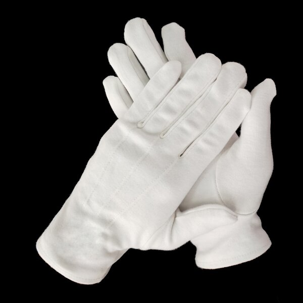 Cotton Gloves Manufacturer - Long Three Ribs Elastic Cuffs Parade