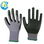 Cut Resistant Gloves Factory - Black Polyester Coated Nitrile Sandy