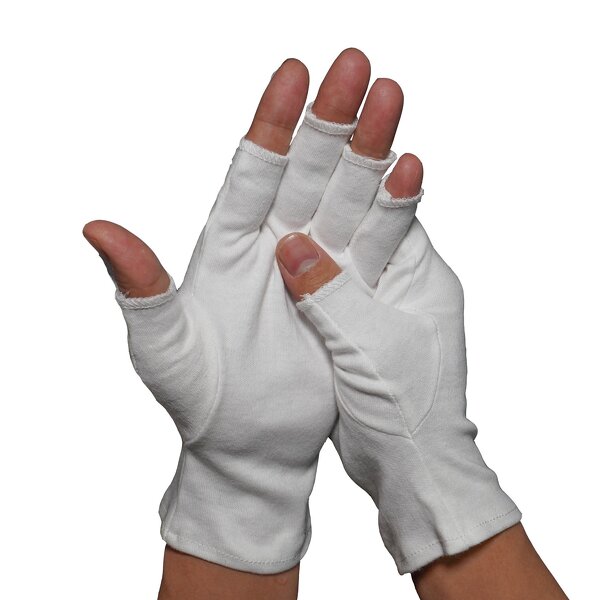 Cotton Gloves Factory - Half Finger Plain Back Custom Color