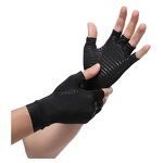 Arthritis Gloves Supplier - Copper Fiber Half Finger Anti Slip