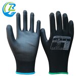PU Gloves Manufacturer - Black Pu Safety Palm Coated Work