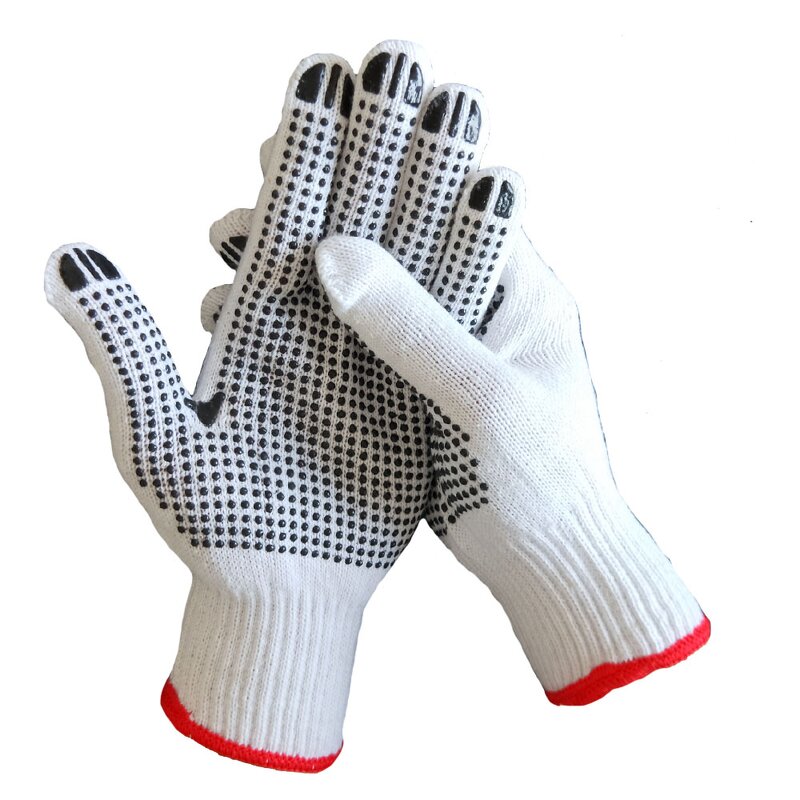 Work Safety Gloves Supplier - 7 10 Gauze Cotton Knitted PVC Dot
