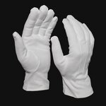Cotton Gloves Manufacturer - Long Three Ribs Elastic Cuffs Parade
