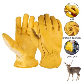 Motorcycle Gloves Supplier - Snow Yellow Elk Deerskin Leather