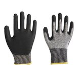 Protective Gloves Supplier - Black Polyester Dipped Nitrile Sandy