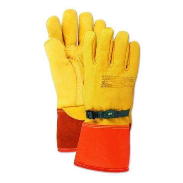 Electrical Gloves Factory - Men Yellow Leather Linesman Insulated