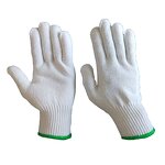Work Gloves Factory - White Polyester Cotton Yarn Knit Breathable