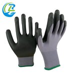 Cut Resistant Gloves Factory - Black Polyester Coated Nitrile Sandy