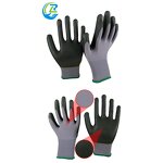 Cut Resistant Gloves Factory - Black Polyester Coated Nitrile Sandy