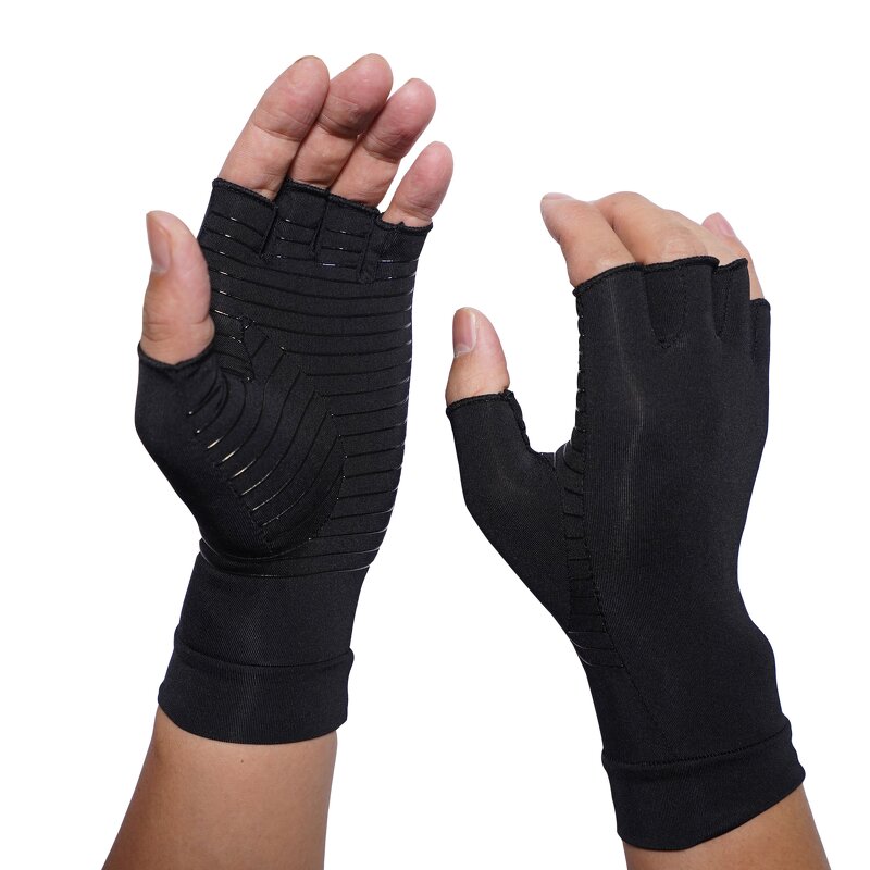 Arthritis Gloves Factory - Half Finger Nylon Copper Fiber Infused