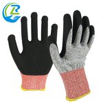 Protective Gloves Supplier - Black Polyester Dipped Nitrile Sandy
