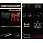 13pcs Genuine Leather Bondage Kit with Luxury Cabinet Handcuffs Collar Mouth Gag Sm Game Suit Bondage Set for Bdsm Rope Play%
