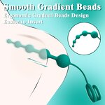 Anal Beads Butt Plug with Penis Rings Flexible Silicone Prostate Massager Graduated Design G Spot Stimulate for Couples Play