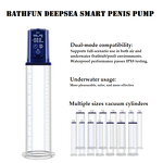 Men's Air Pressure Automatic/Manual Mode IPX8 Waterproof BathFun DeepSea Smart Penis Pump for Men's Penis Massage