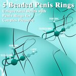 Anal Beads Butt Plug with Penis Rings Flexible Silicone Prostate Massager Graduated Design G Spot Stimulate for Couples Play