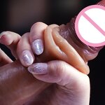 Realistic Pushing Dildos for Women Lesbian 18 Adult Sex Toys Realistic Skin Sliding Foreskin Testicles Dildo Anal Big Dick Penis