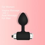 Black Silicone Electric Buttplug Anal Spread Rod Rear Anal Dildo Vibrator Plug Adult Sex Toys for Anal Masturbation