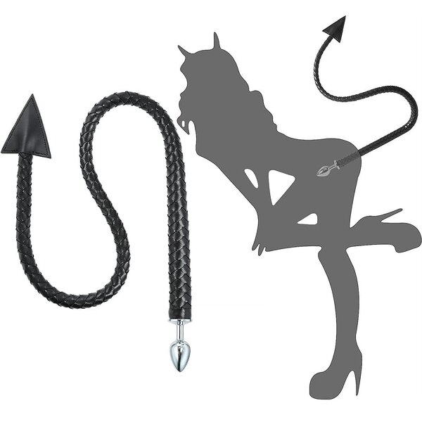 Metal Butt Plug with Devil Tail Cosplay Anal Tail Sex Toys SM Masturbation Anal Plug for Women Men Couples Lover Sex Love Games