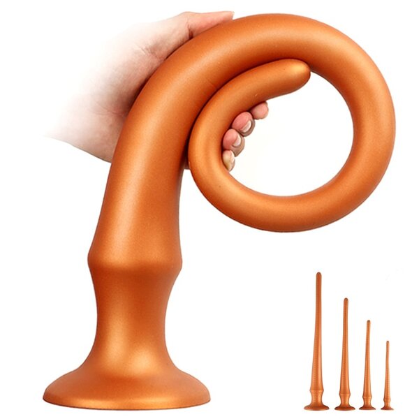Super Long Anal Plug Dildo, Flexible Liquid Silicone Butt Plug Massage Stimulation for Men and Women Sex Factory