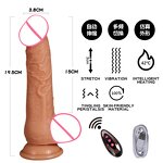 Realistic Suction Cup Dildos with Thrusting Vibrating Heating Modes for G-Spot Anal Vagina Stimulation Adult Female Sex Toys
